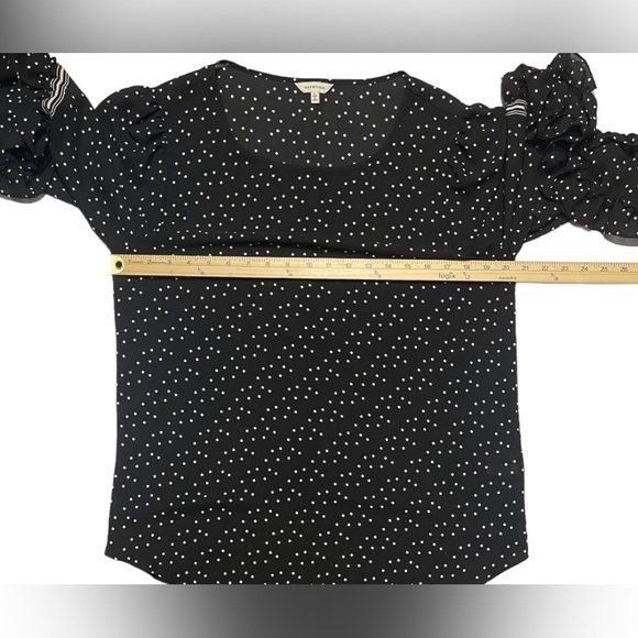 Max Studio London Womens Printed Tunic Blouse Blacl and White Polka Dots Large - Picture 14 of 16